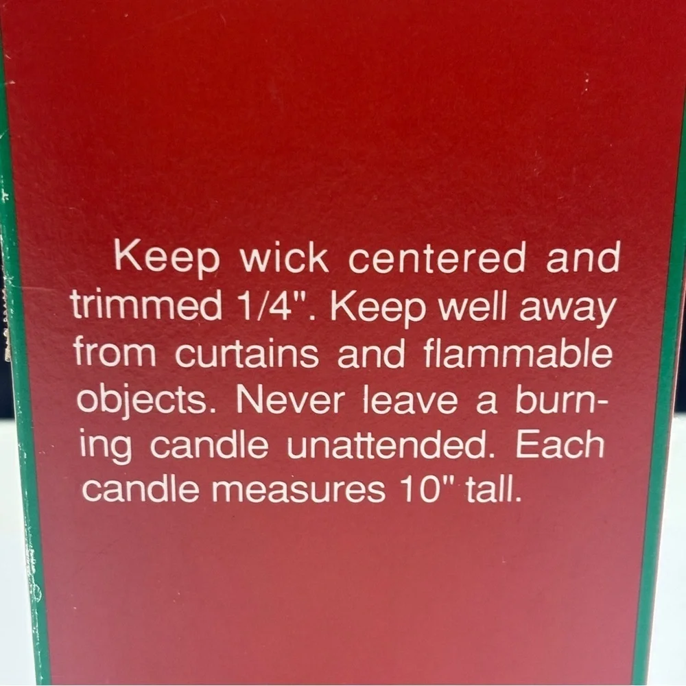 Christmas Feather Twist Candles 10” NIB holidays